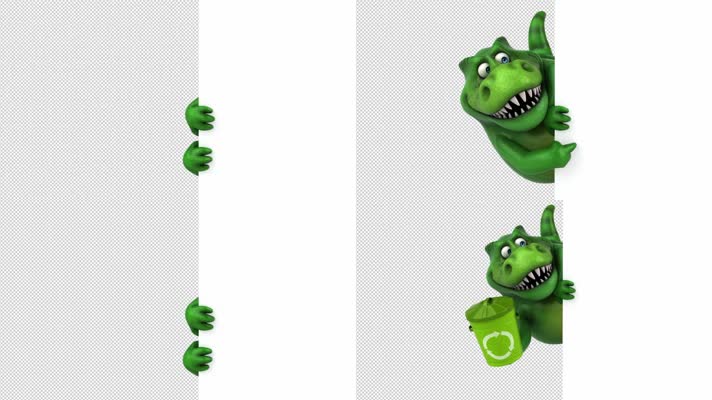3D动画恐龙代言绿色环保垃圾回收再利用