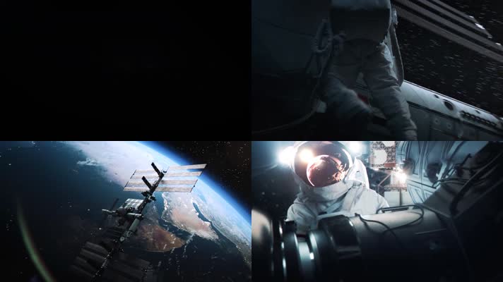 震撼宇宙卫星宇航员地球宣传片开场视频