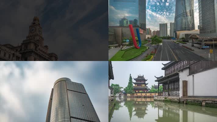 上海空城静谧城市楼地标环境风景风光地理人