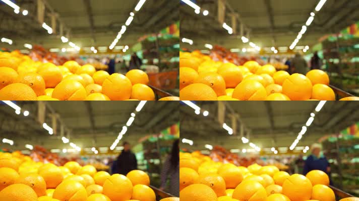 超市里的橙子特写