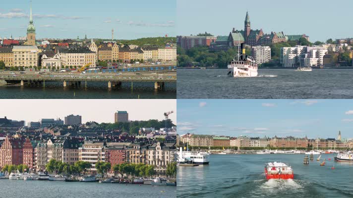 瑞典首都斯德哥尔摩城市旅游风光