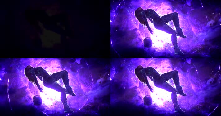 梦幻紫色星空灵魂重生led背景视频