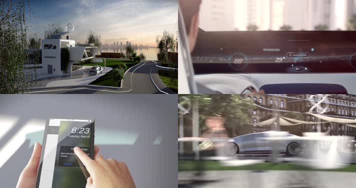 未来科技超酷智能概念汽车GPS定位
