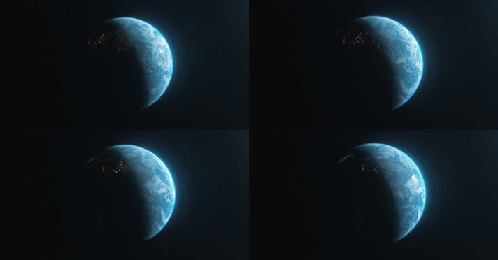 【4K】高清地球自转逼真3D动画
