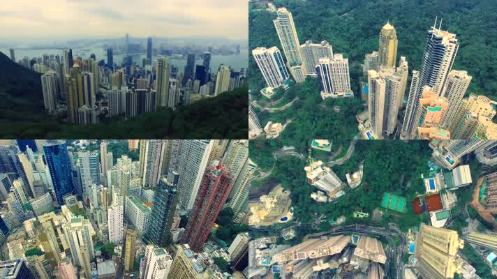香港上空城市美景