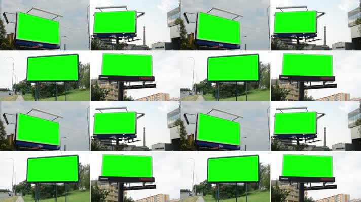 绿屏抠像广告牌 指示牌 
