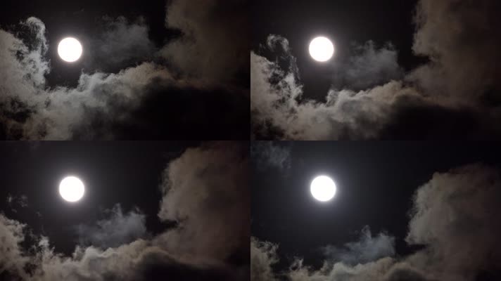 月亮 明亮夜晚 云朵  