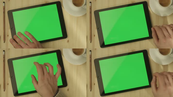 点击平板电脑绿屏 操作智能平板 