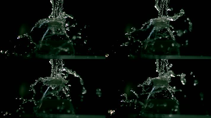 慢镜头水龙头放水放进瓶子里