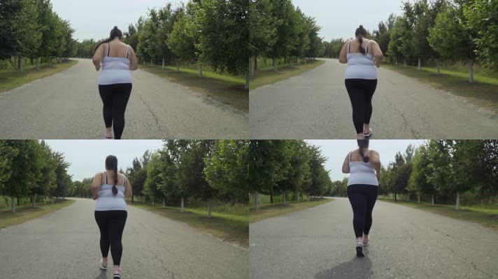 减肥 胖子跑步 胖女人  