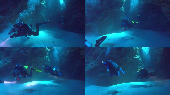 潜水员 潜水设备 氧气瓶 潜水面罩  
