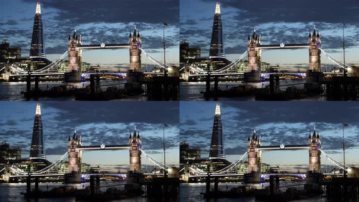 伦敦 伦敦桥 夜景  