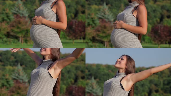 快乐的孕妇怀孕怀孕的母亲视频素材