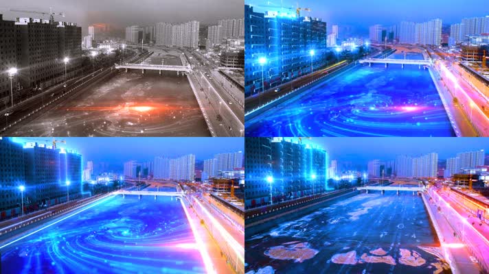 科技城市跟踪动画