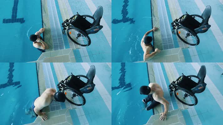 残疾人游泳 残疾人运动员  