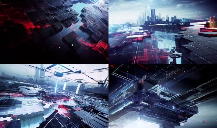 未来科幻数字化虚拟城市5G炫酷视觉