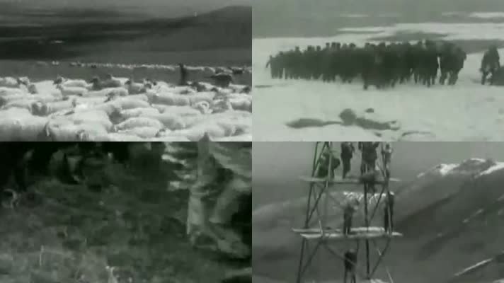 60年代地质队员在青海祁连山勘探矿藏视频