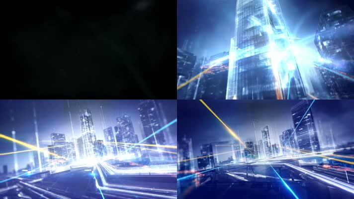 科技感城市穿梭光效背景视频