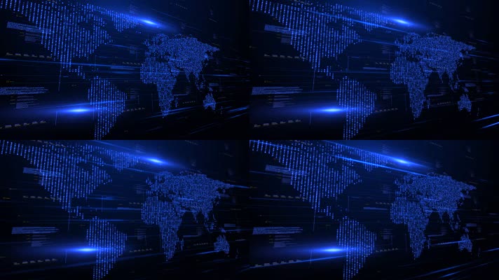 信息科技光线穿梭世界地图栏目包装背景