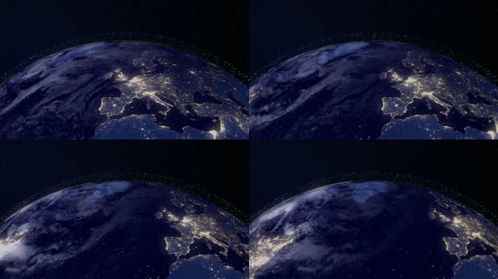地球旋转科技感背景视频素材