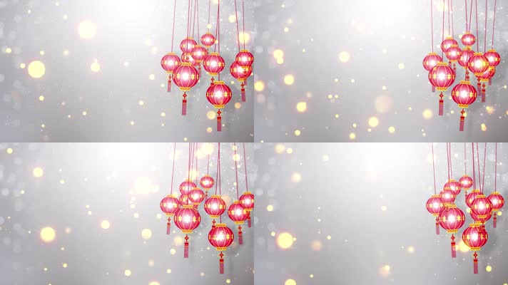 中国传统新年灯笼悬挂节日背景