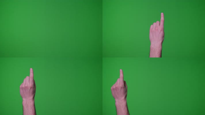 多组手指点击屏幕绿屏合成