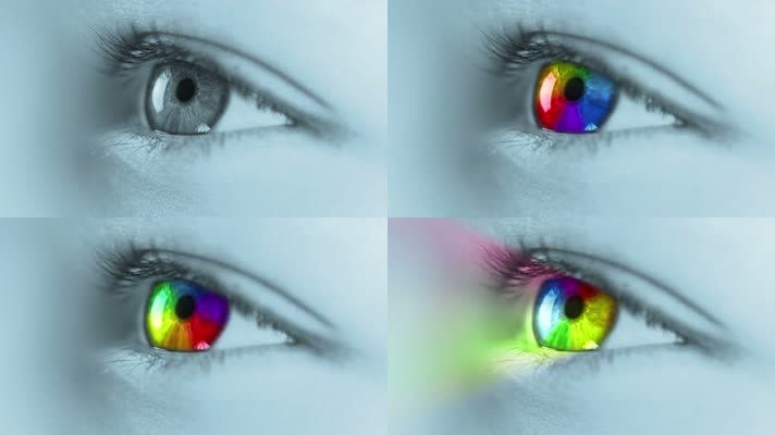 彩虹眼睛 眼球 科技  