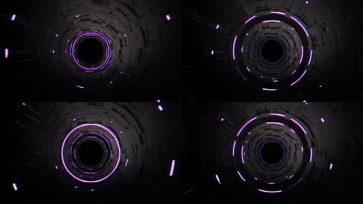 科幻机械光环隧道穿梭