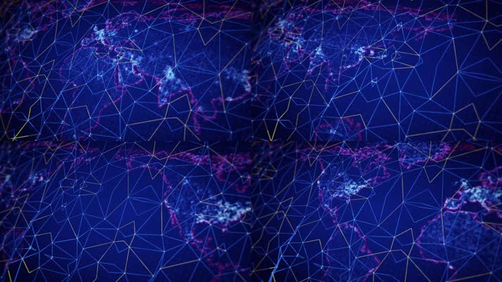 点线连接网格地球全球化科技背景