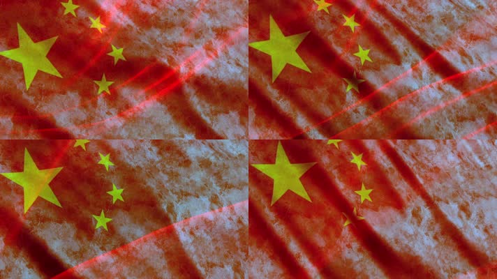 中国国旗飘扬