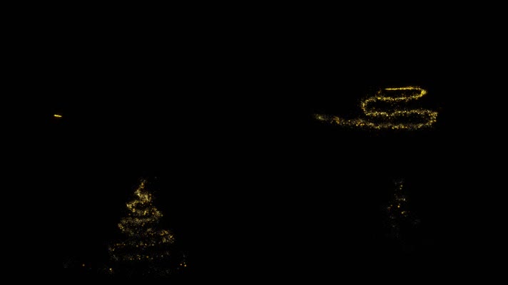 金色粒子光线特效圣诞树