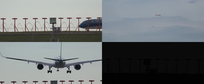 飞机机场起飞降落冲屏幕