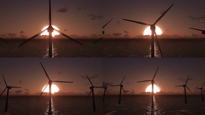 风力发电 风车 新能源 风力发电厂  