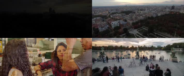 4K航拍西班牙马德里城市风景人文