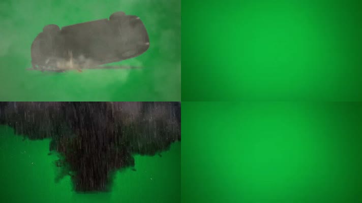 绿屏爆炸飞船特效动画