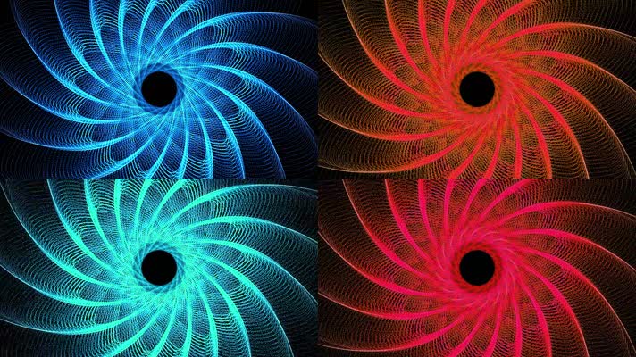多彩绚丽粒子旋转无缝循环视频素材