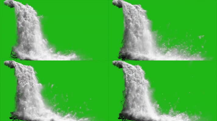 绿屏震撼瀑布抠像素材