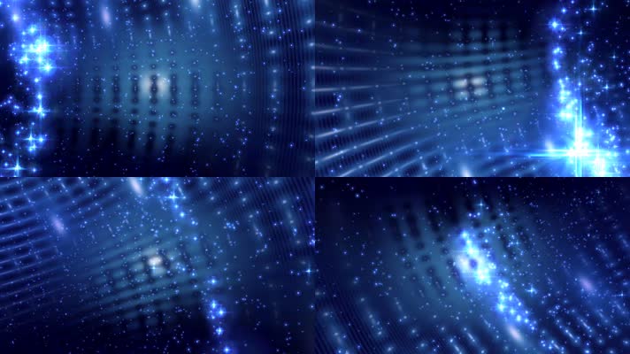 4K蓝色粒子星光视频