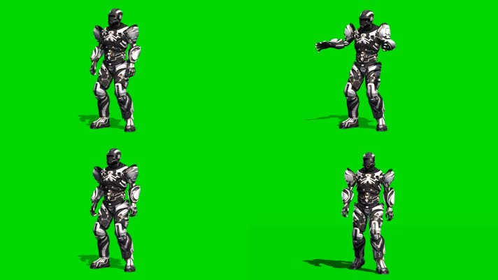 绿屏未来太空士兵机器人特效