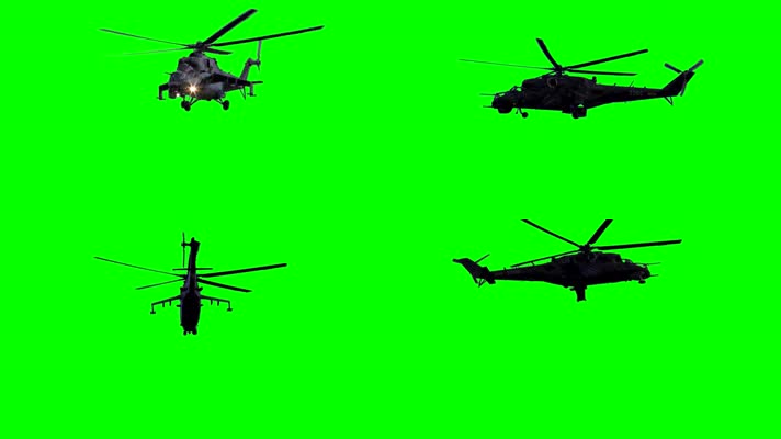 绿屏直升机