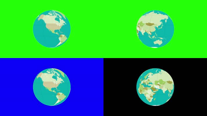 绿屏卡通地球