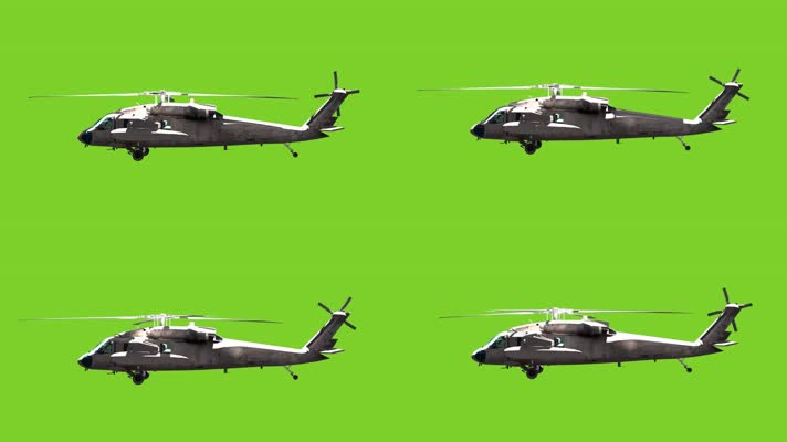 绿屏直升机特效抠像素材