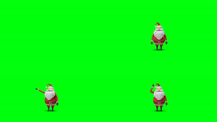 绿屏搞怪魔法圣诞老人抠像素材