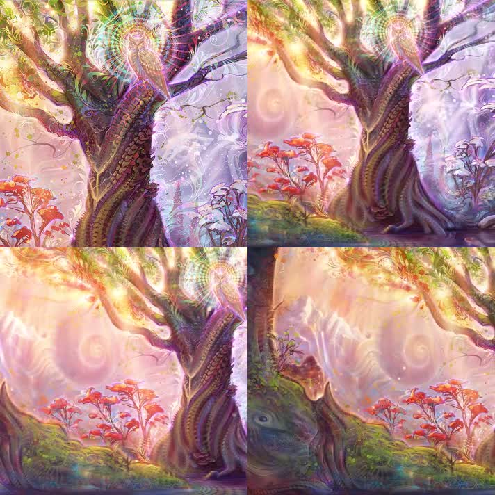 唯美童话梦幻森林猫头鹰视觉色彩