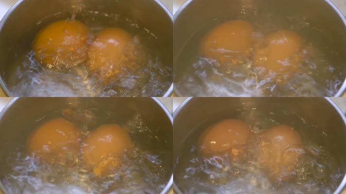 实拍4k煮鸡蛋