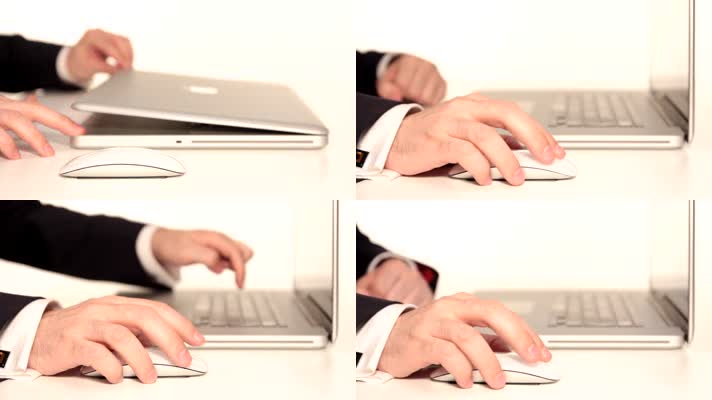 笔记本电脑 白领打字 敲击键盘 