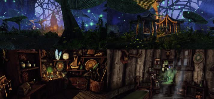 4K魔幻3D森林童话城堡-天空之城