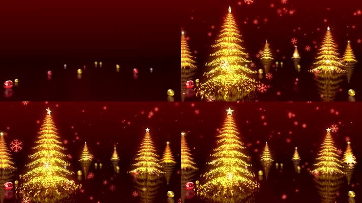 粒子圣诞树金色圣诞树背景