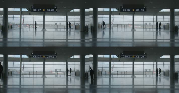 旅客 等候 飞机场 航空空港 