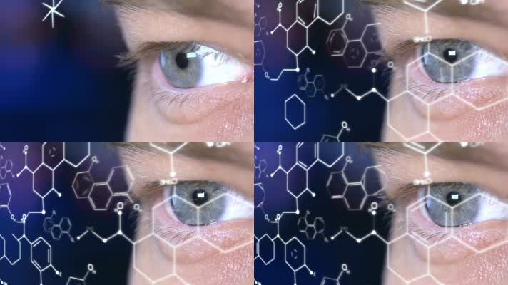眼睛 专注 特效 分子结构 科研 